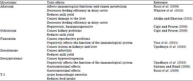 Image for - Mycotoxicoses in Dairy Cattle: A Review