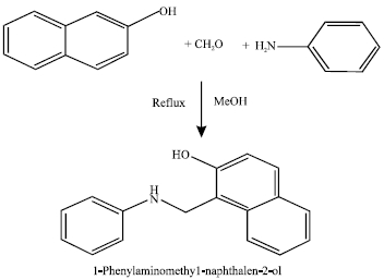 Image for - Spectroscopic Properties and Antimicrobial Activity of Synthesized Mannich Bases: 1-phenylaminomethyl-naphthalen-2-ol and (2-{[2-hydroxy ethyl) amino] methyl}phenyl) Phenyl Peroxyanhydride