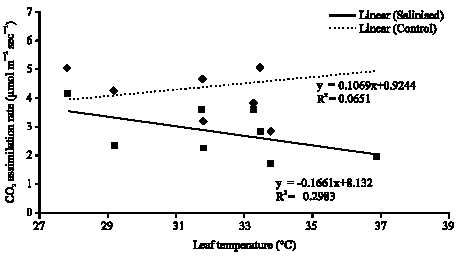 Image for - Salinity and Temperature Effects on CO2 Assimilation in Leaves of Avocados