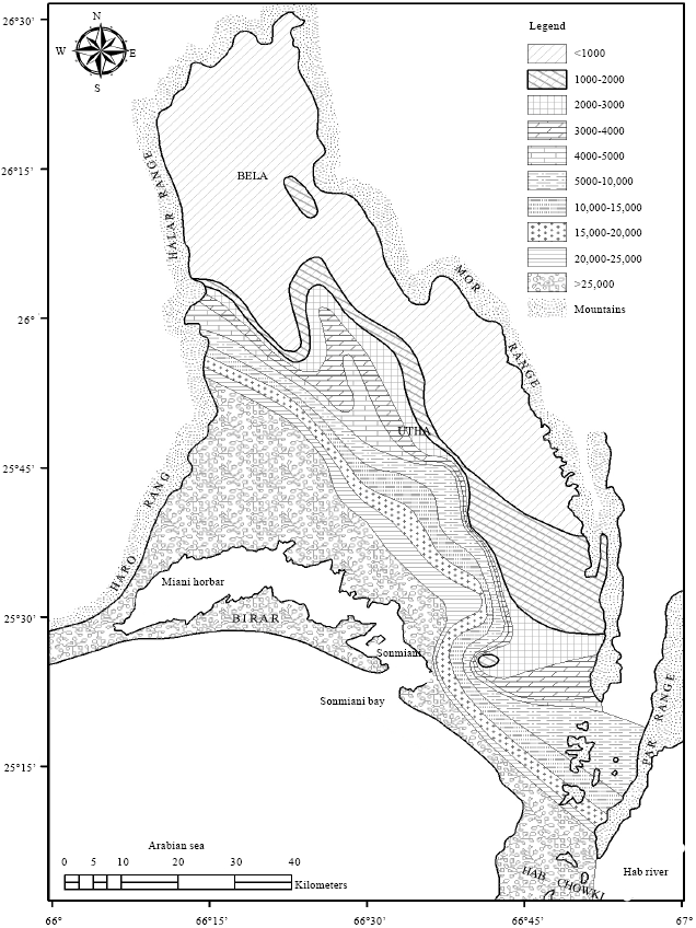Image for - Delineation of Saltwater Intrusion into Freshwater Aquifer in Bela Plain,  Coastal Area of Pakistan using Analytical Techniques