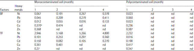 Image for - Phytoextraction Capacity of Panicum maximum Grown on Synthetic Heavy Metals Contaminated Soil