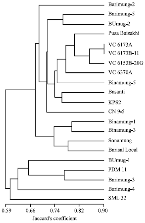 Image for - Random Amplified Polymorphic DNA (RAPD) Analysis of Selected Mungbean [Vigna radiata (L.) Wilczek] Cultivars
