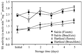 Image for - Changes in Activities of Sucrose Synthase and Sucrose Phosphate Synthase and Sugar Content During Postharvest Senescence in Two Broccoli Cultivars