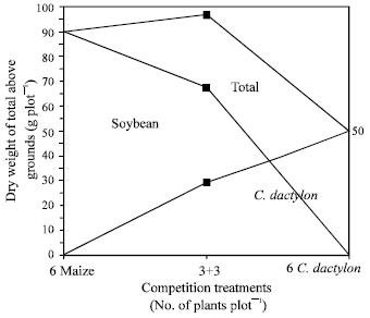 Image for - Competitive Effect of Cynodon dactylon (L.) Pers. on Four Crop Species, Soybean [Glycine max (L.) Merr.], Maize (Zea mays), Spring Wheat (Triticum aestivum) and Faba Bean [Vicia faba (L.)]