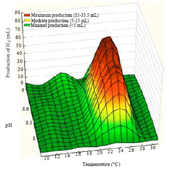 Image for - Hydrogen Production by Green Alga GAF99 in Sea Water Bioreactor: III Use of Modeling and Three Dimensional Plot to Investigate Critical Influence of pH