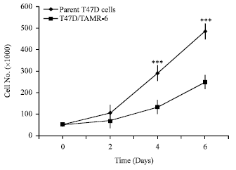 Image for - Determination of the Expression of COX II and Aromatase Protein in Parent and Tamoxifen-resistant Subline of Human Breast Cancer T47D Cells