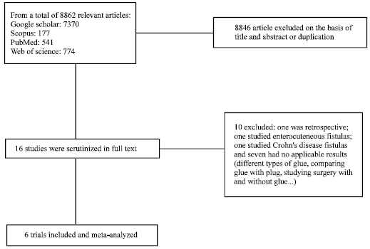 Image for - Efficacy and Incontinence Rate of Biomaterials (Fibrin Glue and Fibrin Plug) in Comparison to Surgical Interventions in the Treatment of Perianal Fistula: A Systematic Review and Meta-analysis of Randomized, Controlled Trials