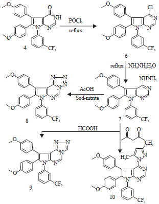 Image for - Antimelanomal Activities of some Newly Synthesized Pyrrolotriazolopyrimidines and Pyrrolotetrazolopyrimidines and their Derivatives