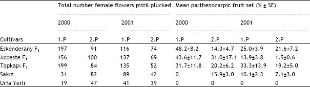 Image for - An Investigation on Parthenocarpy in Some Summer Squash (Cucurbita  pepo L.) Cultivars