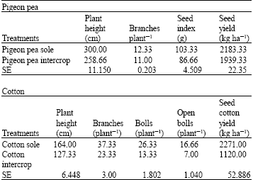 Image for - Agronomic and Economic Interference Between Cotton Gossypium hirsutum L. and Pigeon Pea Cajanus cajan L.