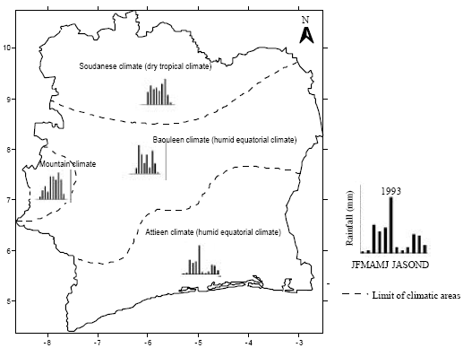 Image for - Frequency Analysis and New Cartography of Extremes Daily Rainfall Events in Côte d’Ivoire