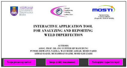 Image for - Development of Stand Alone Application Tool for Analyzing and Reporting Weld Imperfection Captured by μ-focussed Digital Radiography using MATLAB-based GUI