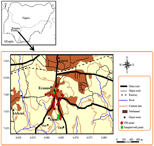 Image for - Geophysical Investigation of Subsurface Water of Erunmu and its Environs, Southwestern Nigeria Using Electrical Resistivity Method