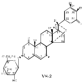 Image for - Characterization and in vitro Antimicrobial Activity of 17-β-hydroxy-14, 20-epoxy-1-oxo-[22R]-3β- [O-β-d-glucopyranosyl]-5, 24-withadienolidefrom Vanda Roxburghii Br
