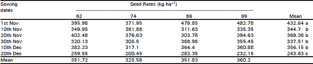 Image for - Yield and Yield Components of Wheat as Influenced by Seed Rates and Sowing Dates