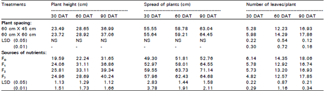 Image for - Effect of Plant Spacing and Sources of Nutrients on the Growth and Yield of Cabbage