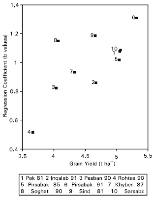 Image for - Analysis of Variance and Influence of Number of Grains  Per spike on Protein Percentage and Yield in Wheat Under Different Environmental  Conditions
