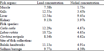 Image for - Lead and Nickel Concentrations in Fish and Water of River Ravi