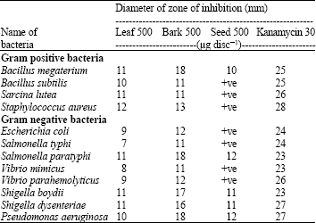 Image for - In vitro Antibacterial and Cytotoxic Activities of Different Parts of Plant Swietenia mahagony