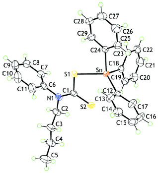 Image for - Synthesis, Characterization and Crystal Structure of Organotin(IV) N-Butyl-N-Phenyldithiocarbamate Compounds and their Cytotoxicity in Human Leukemia Cell Lines