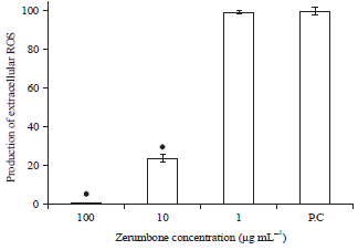 Image for - Immunomodulation of Zerumbone via Decreasing the Productionof Reactive Oxygen Species from Immune Cells