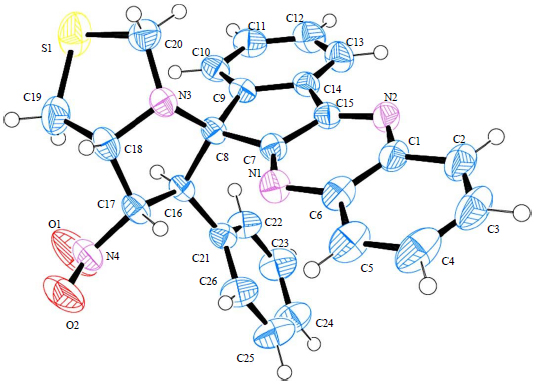 Image for - Spectroscopic Investigation of 7’-Nitro-6’-phenyl-1’,6’,7’,7a’- tetrahydro-spiro[indeno[1,2-b]quinoxaline-11,5’-pyrrolo[1,2-c] [1,3]thiazole] Crystal