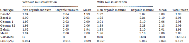 Image for - Effect of Soil Solarization and Organic Fertilization on Yield of Maize (Zea mays L.) Genotypes and Soil Chemical Properties