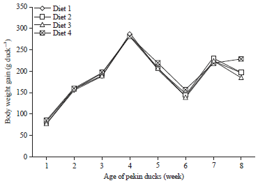 Image for - Growth Performance of Pekin Ducks under Full Confinement System Fed Diets with Various Nutrient Concentrations