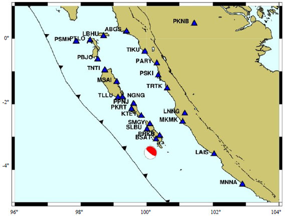 Image for - Postseismic Deformation Parameters of the 2010 M7.8 Mentawai, Indonesia, Earthquake Inferred from Continuous GPS Observations