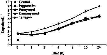 Image for - Bacteriocidal Activity of Some Plants Essential Oils Against Bacillus  cereus,Salmonella typhimurium, Listeria monocytogenes and  Yersinia enterocolitica